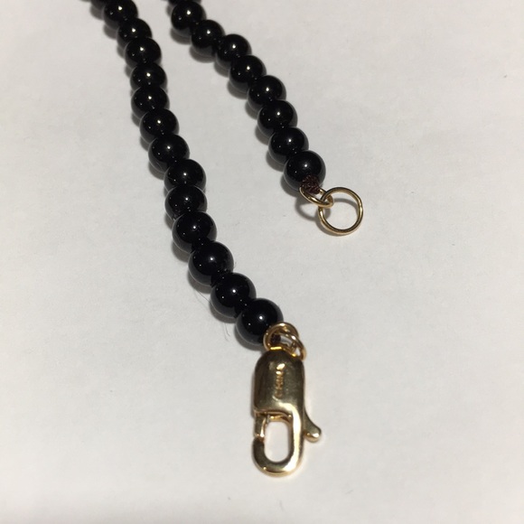 BLACK SPINEL FACETED BEADED NECKLACE - Picture 6 of 9